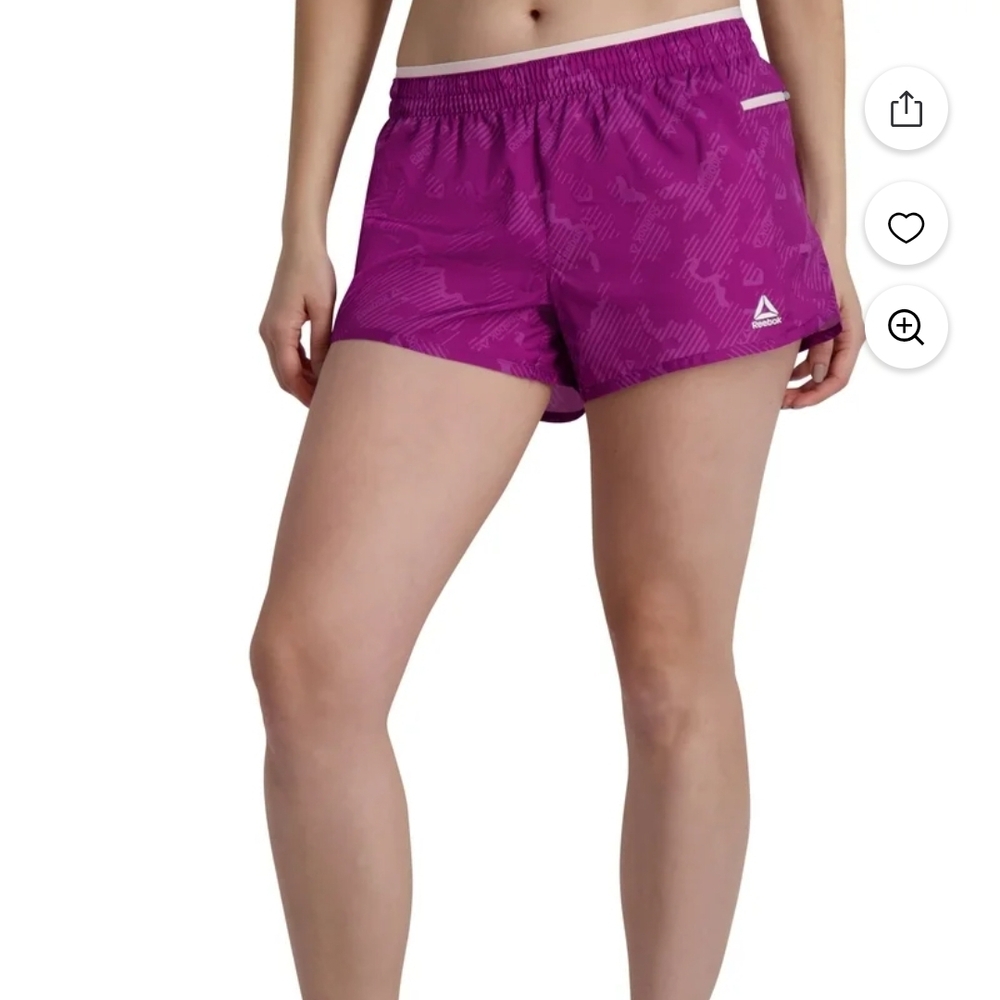 Reebok Women's (L) Bold Purple Athletic Shorts Sports